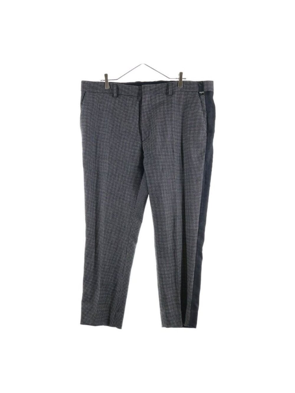 Fendi Wool Sheer Side Line Flat-front Trousers Pants Black
